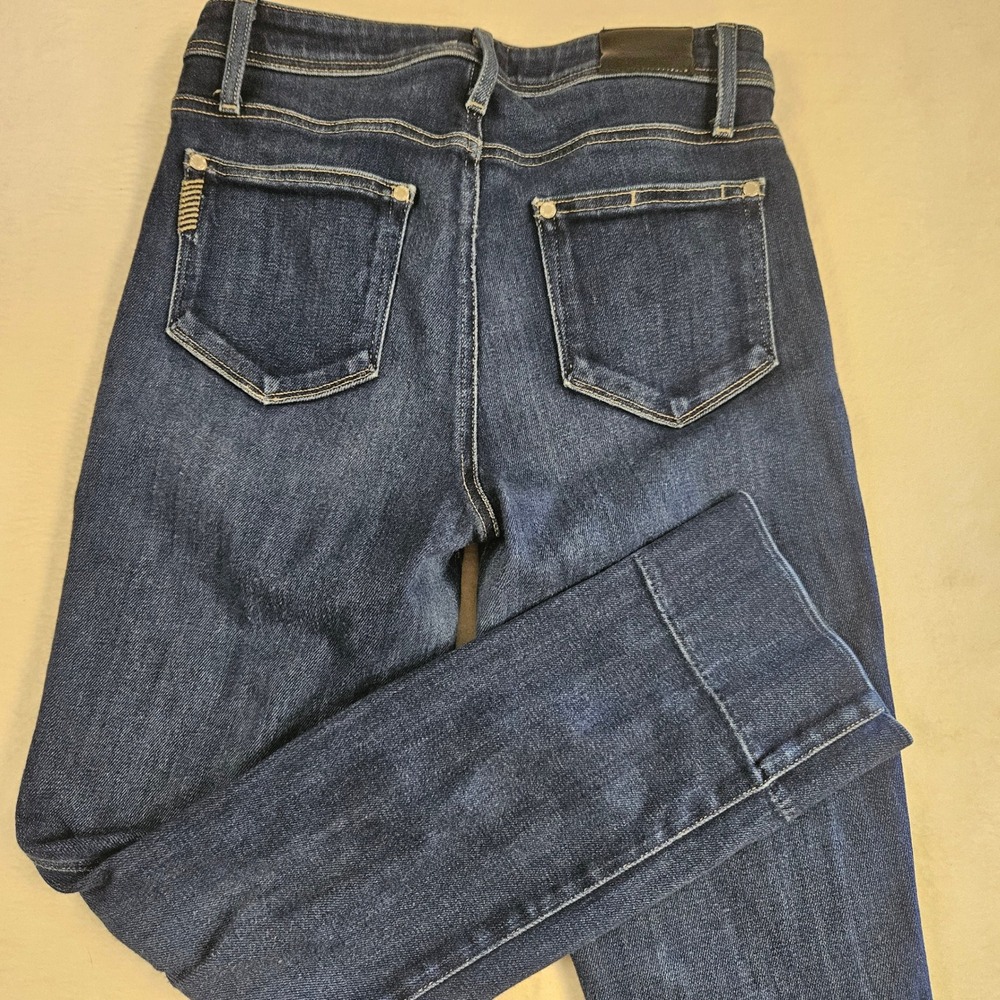 Paige Hoxton Slim High Rise Jeans Dark Indigo Blue Denim Womens Size 28